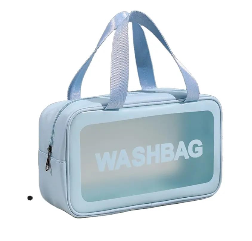 Custom Logo PU Transparent Cosmetic Bag - Large Capacity Waterproof Makeup Travel Organizer (Washable) - Perfect for Travel, Gym, Beach & Daily Storage - Low MOQ Available