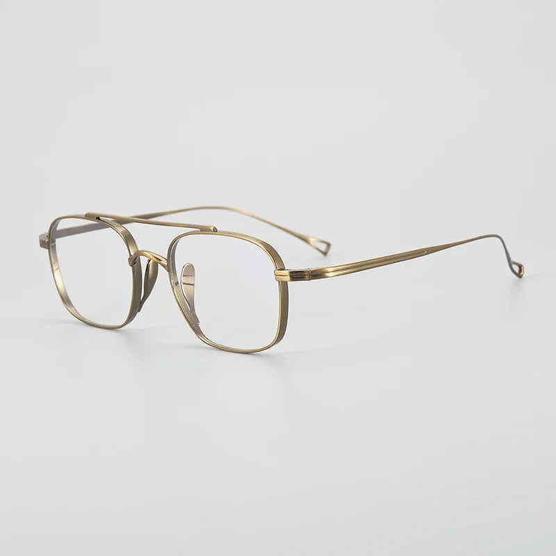 Aror Unisex Full Rim Square Double Bridge Titanium Eyeglasses Frame 49501 - Lightweight Durable Glasses for Work, Reading & Fashion