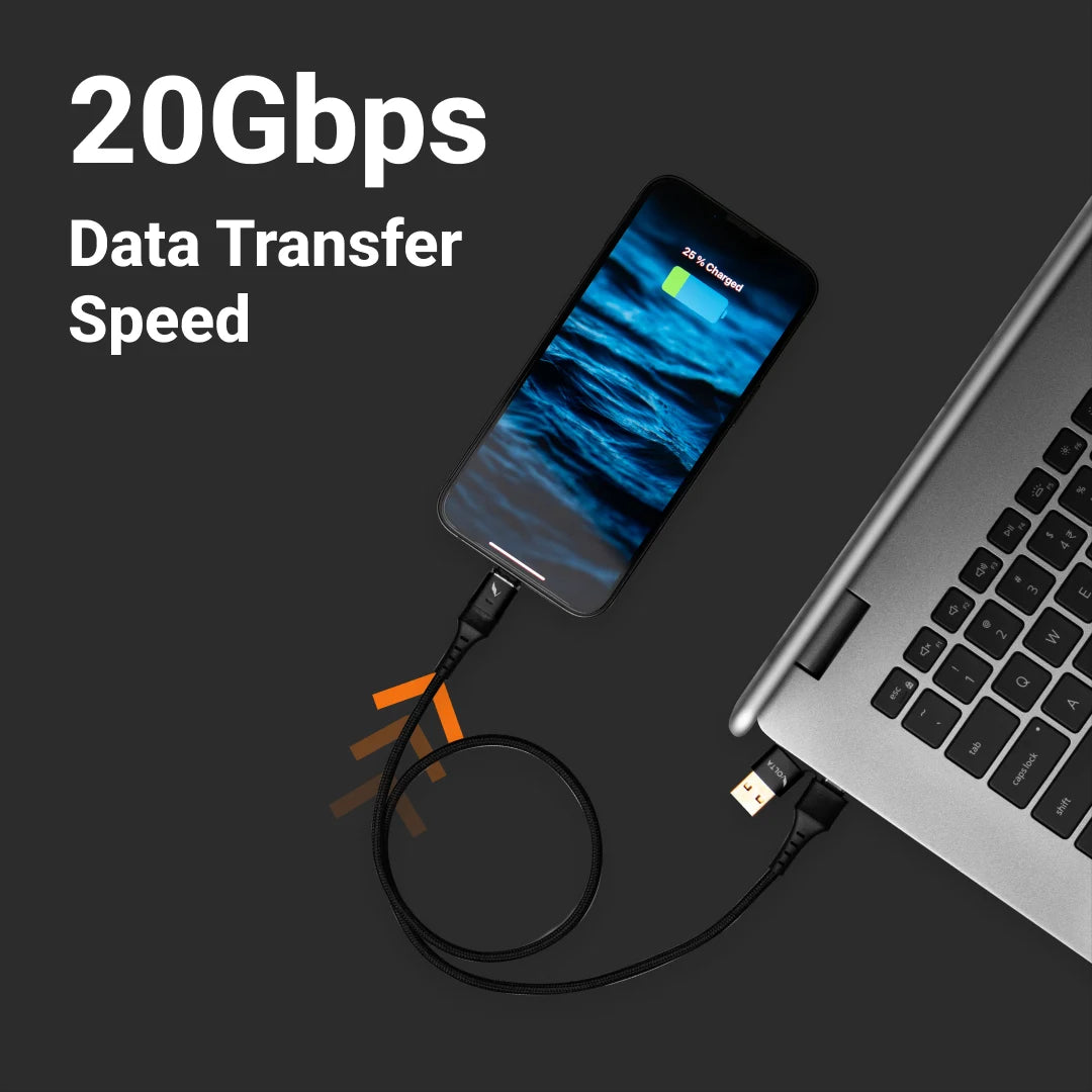Volta 10ft USB C to USB A Extension Cable - Fast Charging & Data Sync for iPhone, Android, Laptop - Perfect for Home, Office, Car Charging & Gaming Setup