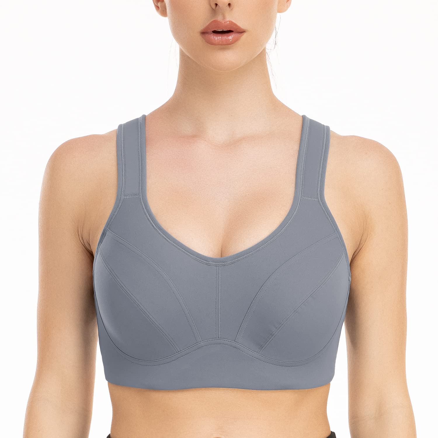 ZeroBound High Impact Sports Bras for Women - Full Coverage Support, Underwire, Padded & Adjustable Straps - Plus Size Workout Bras for Running, Gym & High-Intensity Training