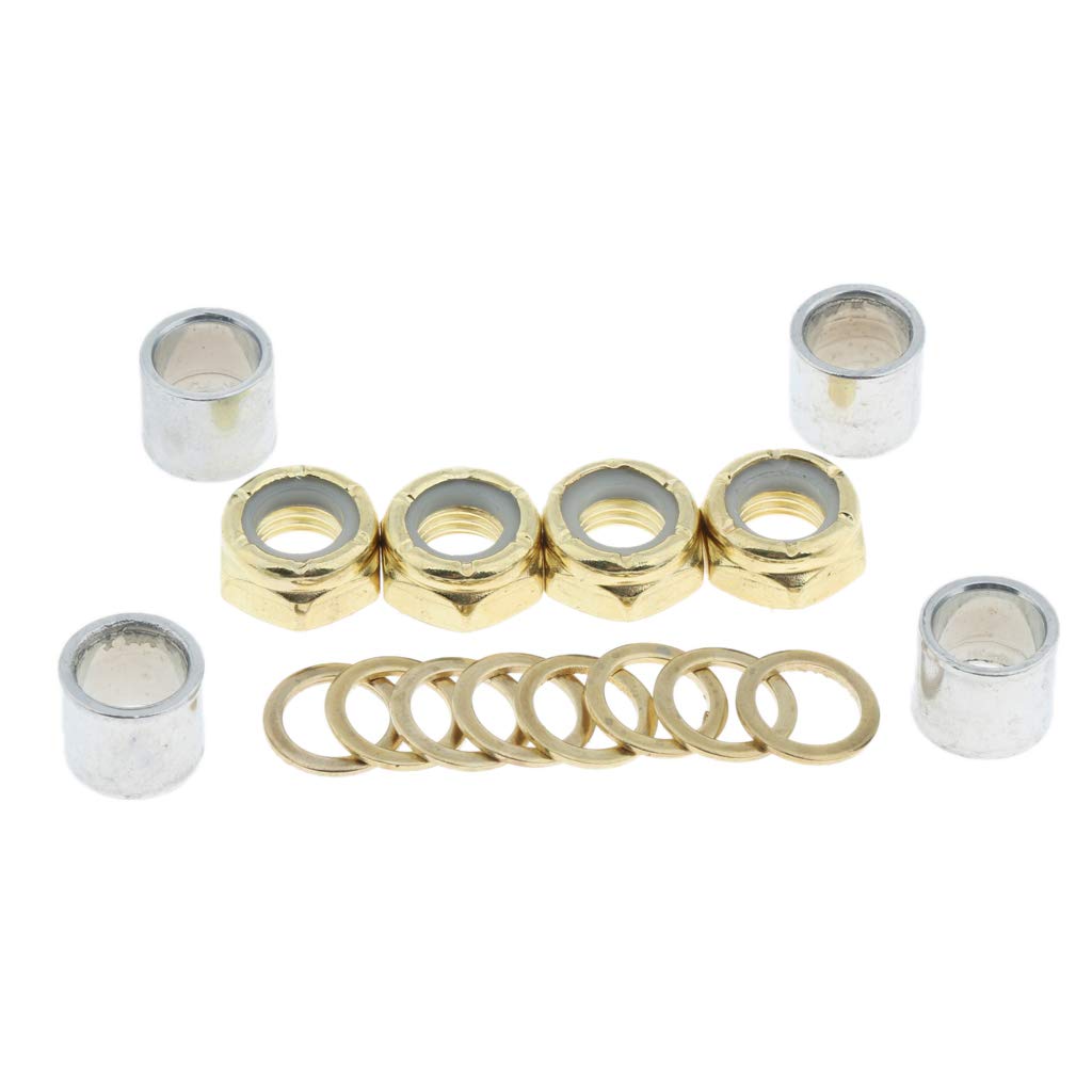 High-Performance Skateboard Washers - Premium Truck Axle Rings, Nuts & Bearing Kit for Smooth Riding | Perfect for Street Skating, Park Tricks & Longboard Cruising