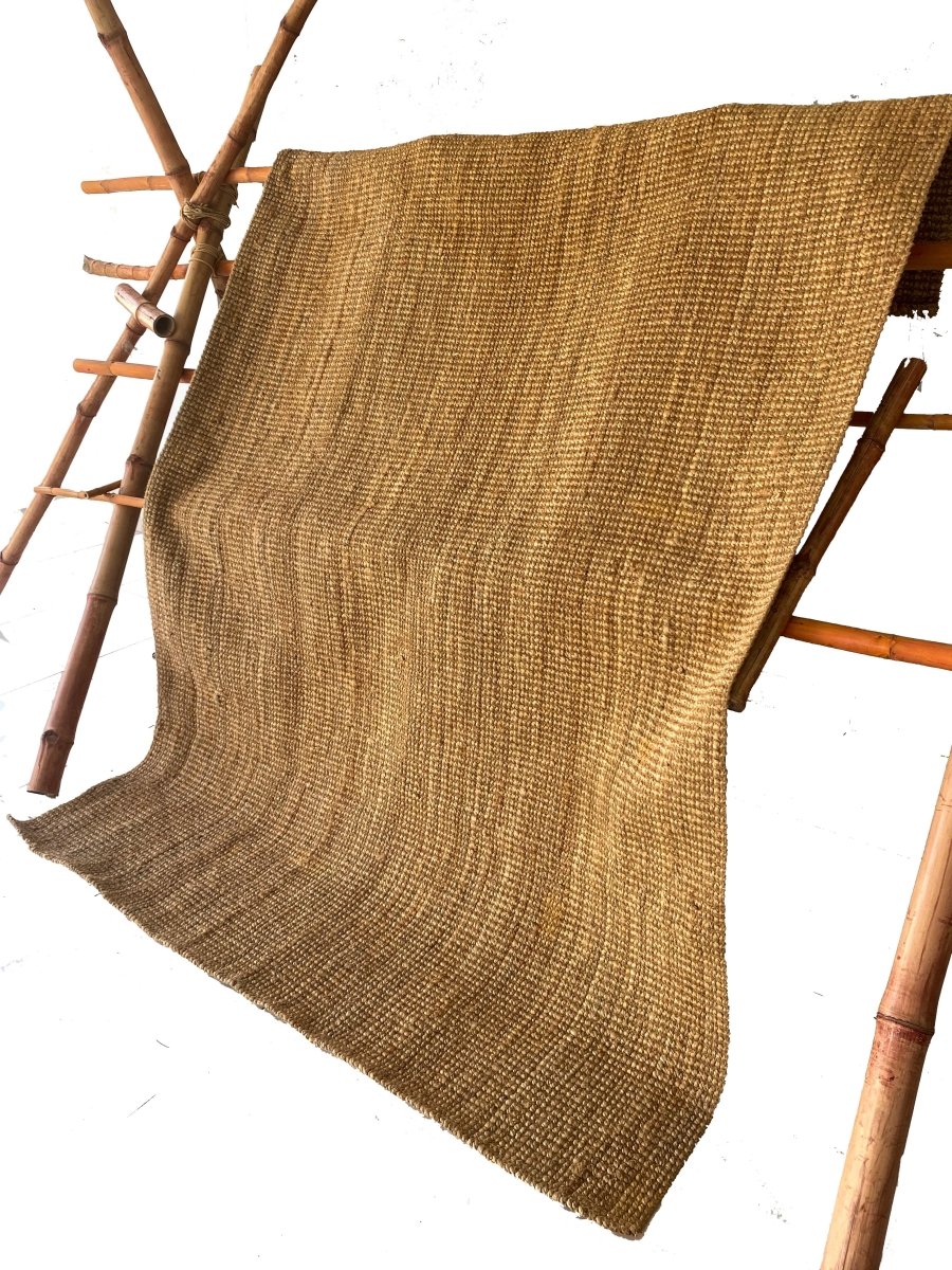 Eco-Friendly Braided Jute Area Rug 7.5' x 5.1' - Natural Fiber Floor Mat for Living Room, Bedroom & Boho Home Decor
