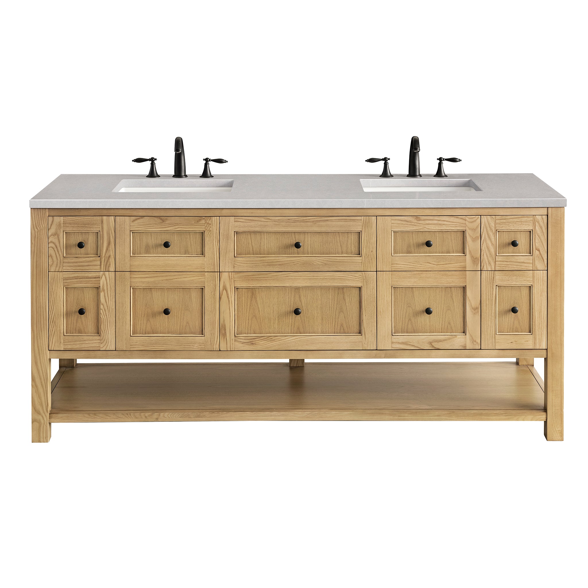 Breckenridge 72-Inch Double Vanity with Light Natural Oak Finish & 3CM Eternal Serena Top – Perfect for Modern Bathroom Renovations