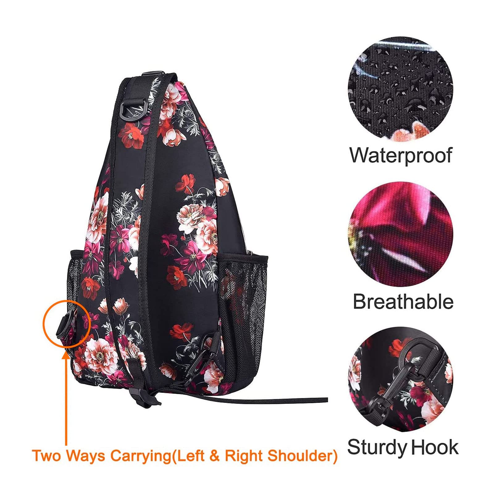 MOSISO Sling Backpack for Travel & Hiking - Lightweight Crossbody Shoulder Bag with USB Charging Port - Perfect for Day Trips, Commuting & Outdoor Adventures