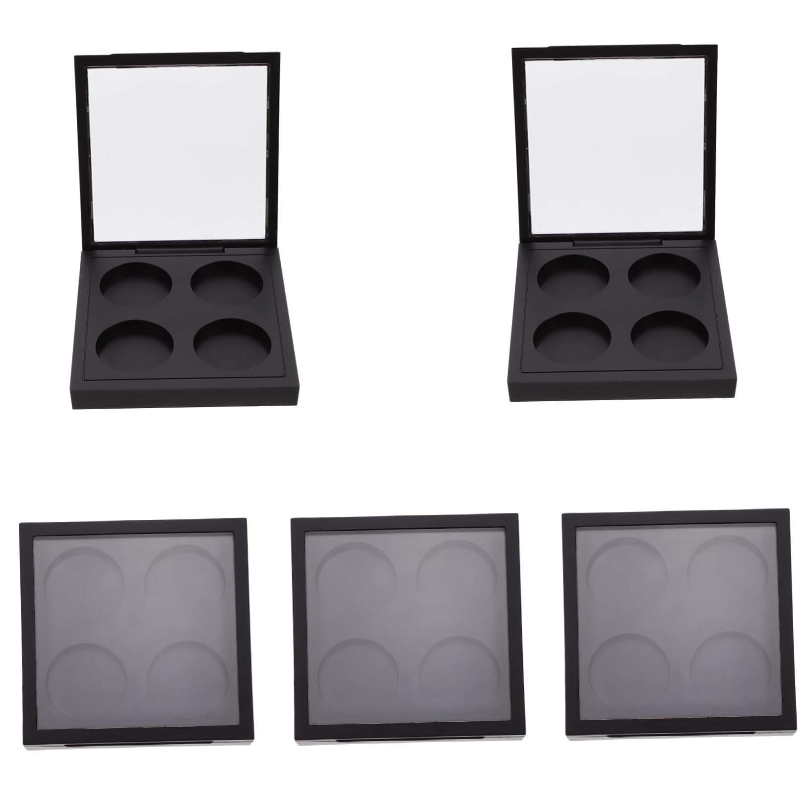 5pcs Empty Magnetic Eyeshadow Palette with Transparent Cover - Refillable Makeup Storage Case for Eyeshadow, Blush, Highlighter - Perfect for Travel, Professional Makeup Artists & DIY Cosmetics