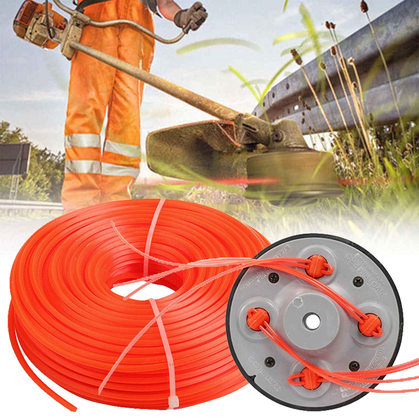 JOJOCY Universal M10 x 1.25 LH String Trimmer Head Replacement - Easy Load Brushcutter Attachment with 59