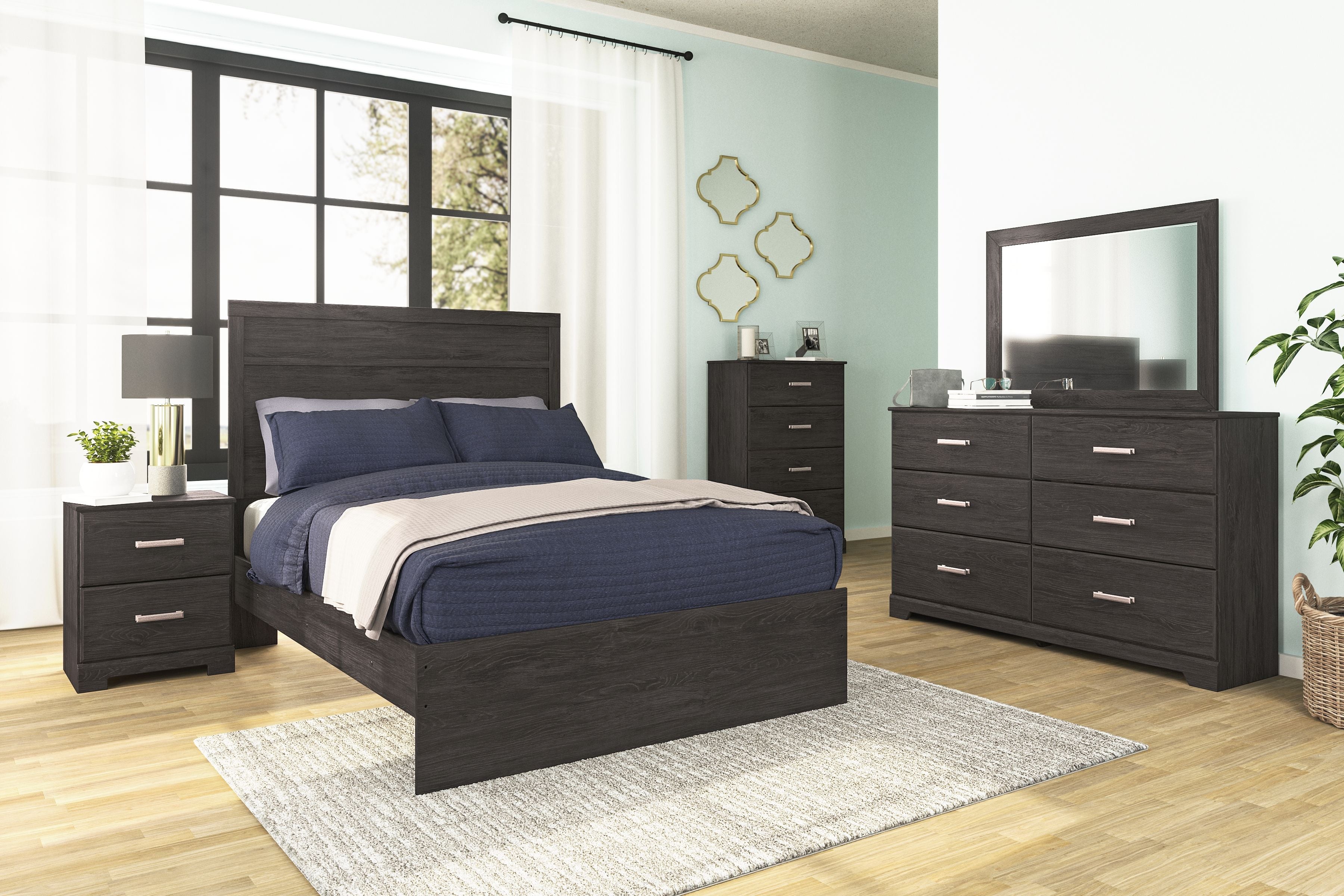 Belachime 5-Piece Queen Bedroom Set - Modern Bed Frame, Nightstand & Dresser - Perfect for Master Bedroom, Guest Room & Apartment Decor