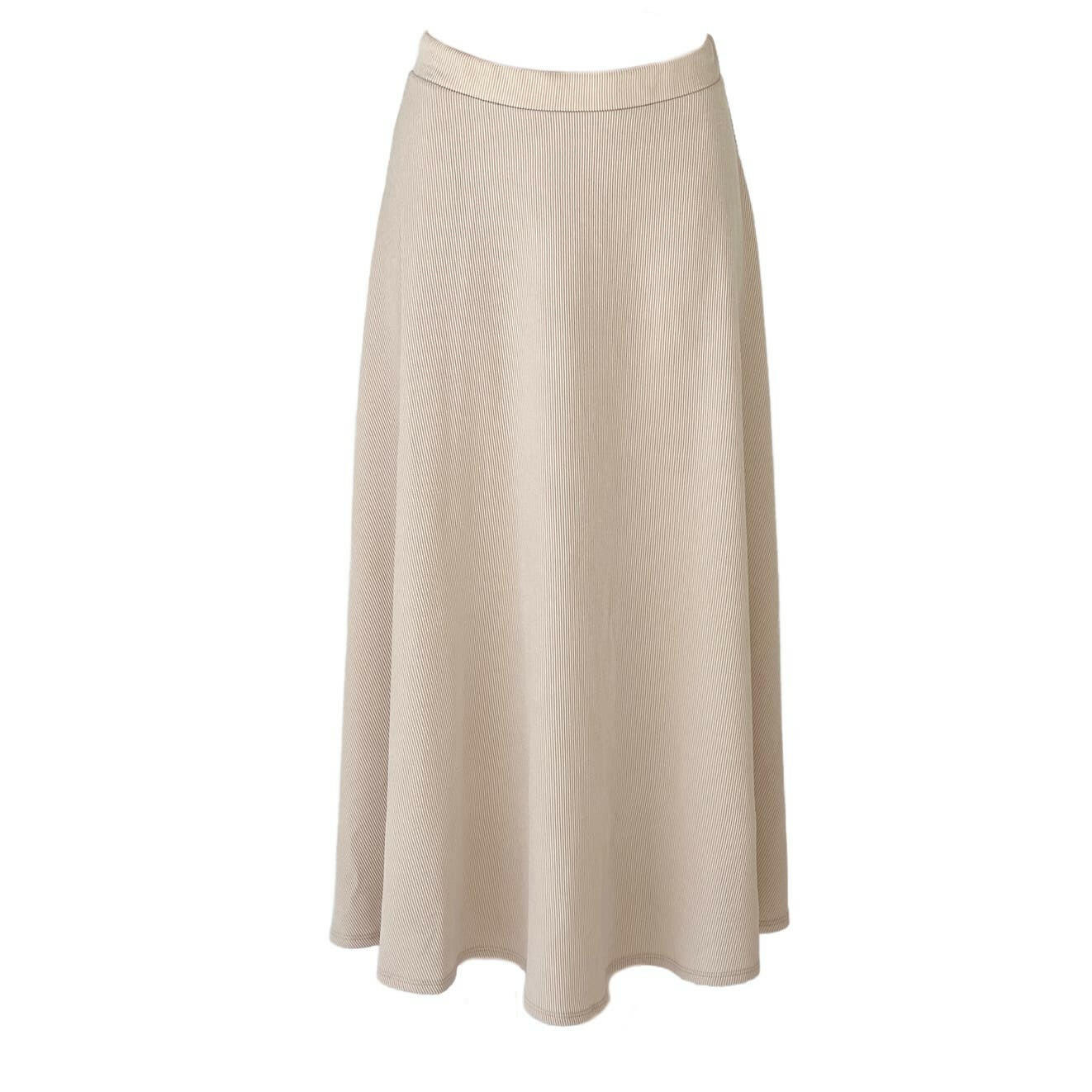 Latte Ribbed Maxi Flared Skirt for Women - Stretchy High Waist A-Line Long Skirt - Boho Chic Casual & Party Outfit for Summer, Fall, Beach Vacations