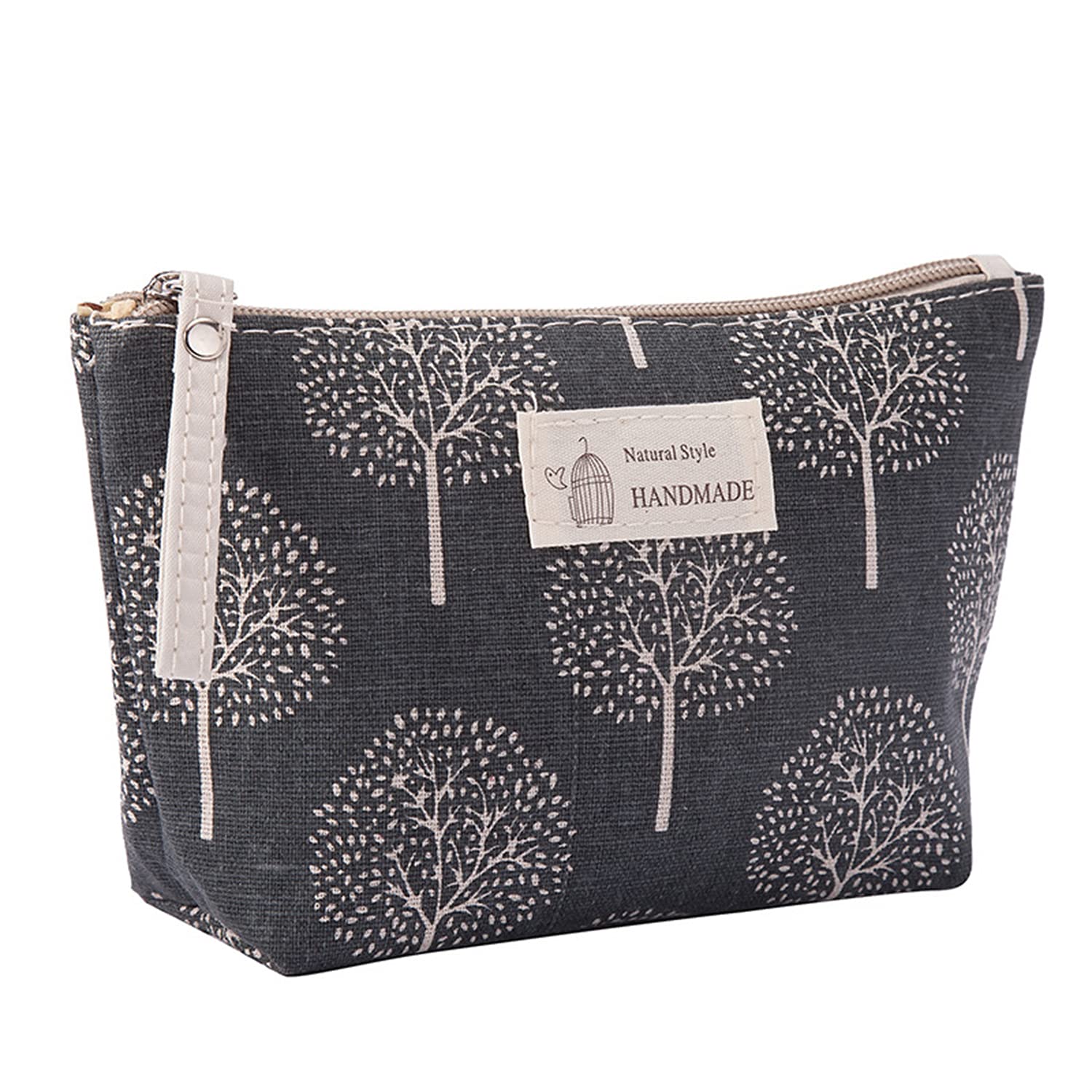 6-Piece Printed Canvas Makeup Bags Set - Multi-Functional Travel Cosmetic Organizer with Zipper for Women & Girls (6 Stylish Designs) - Perfect for Travel, Gym, Daily Use & Gift Giving