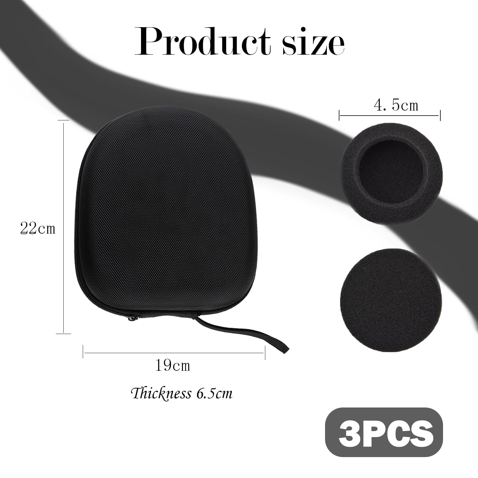 Premium Universal Headphone Case with 2 Sponge Covers & Charger Cable Storage - Large Carrying Bag with Fixed Strap for Travel, Commuting & Home Organization