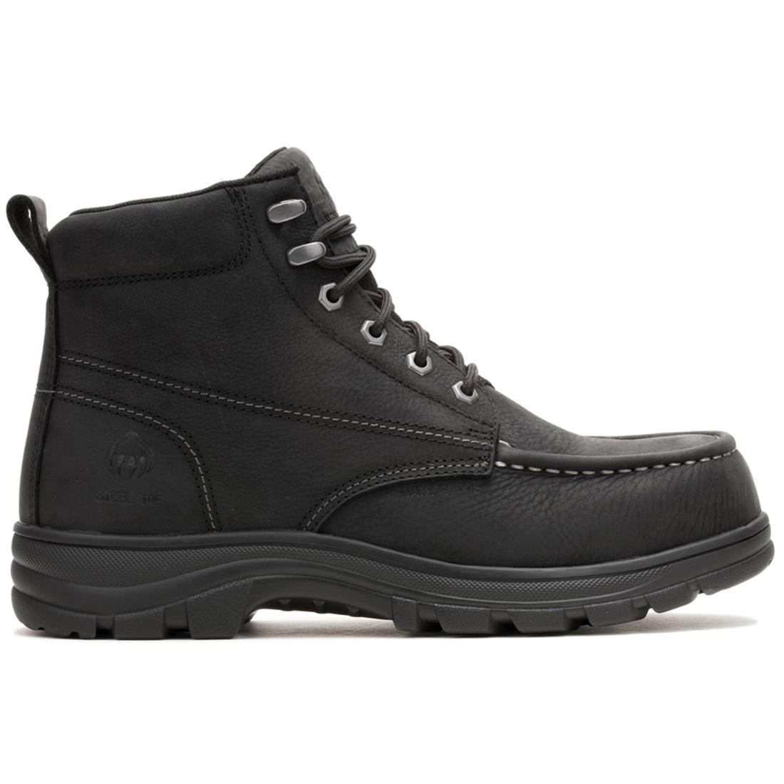 Carlsbad Moc Waterproof Steel Toe Work Boots for Men - Black Safety Shoes for Construction, Warehouse & Outdoor Work - Slip Resistant & Comfortable Work Boots