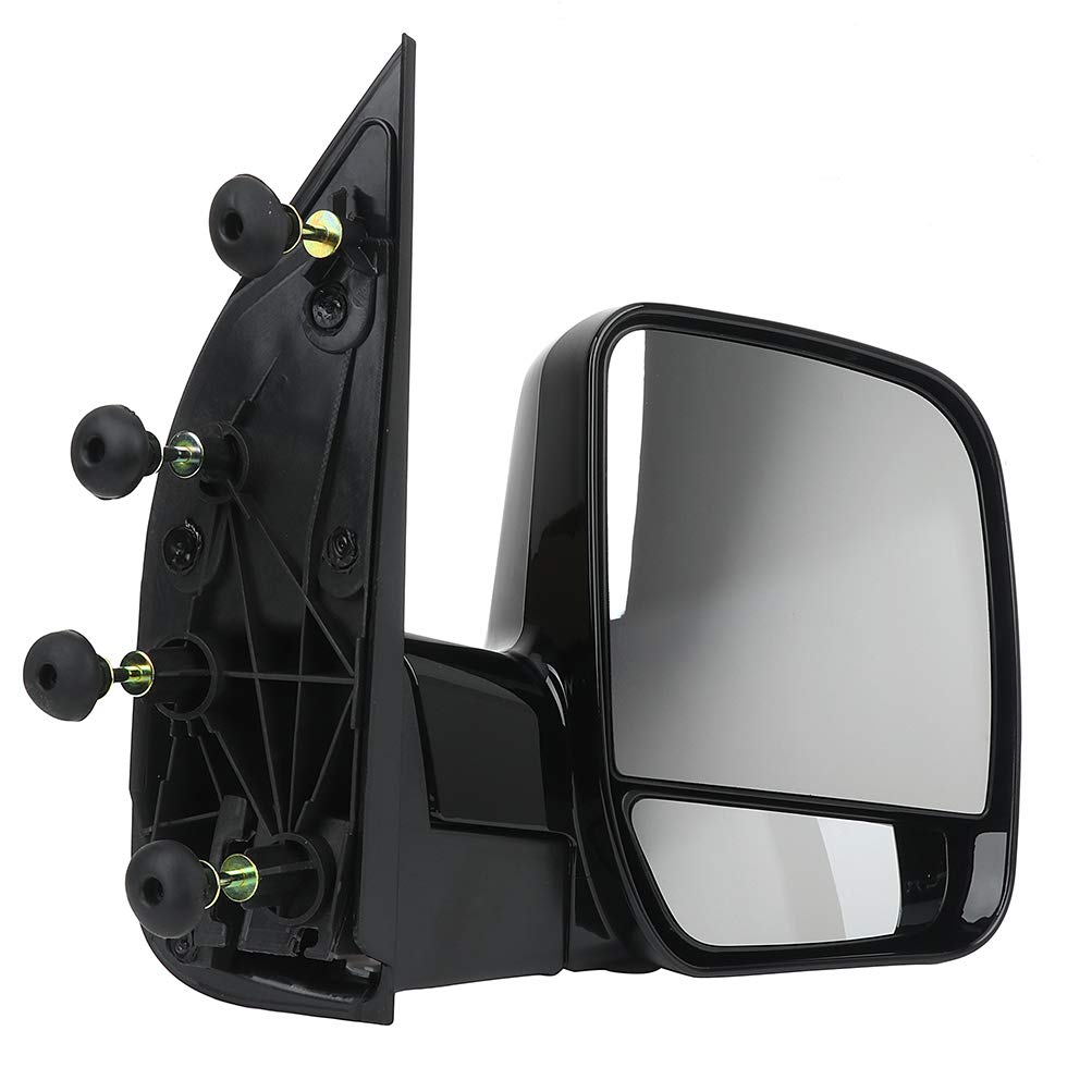 OCPTY Black Right Side Mirror Replacement for 2003-2005 Ford E-150 Club Wagon | Manual Fold, Non-Heated with Puddle Light | Smooth Mirror Glass | Perfect for Parking Assistance and Blind Spot Visibility
