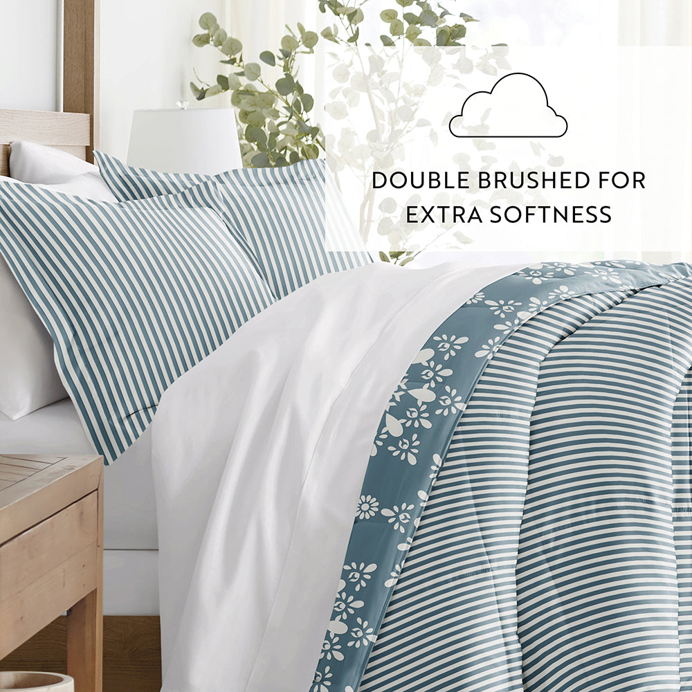 Soft & Cozy Patterned Down Alternative Comforter Set - All-Season Bedding for Master Bedroom, Guest Room & Dorm - Hypoallergenic & Machine Washable