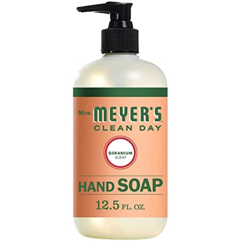 Moisturizing Liquid Hand Soap with Essential Oils | Geranium Scented | Cruelty Free & Soothing Clean | 12.5 FL OZ Bottle | Gentle Cleanser for Dry Hands | Perfect for Home, Office & Bathroom Use
