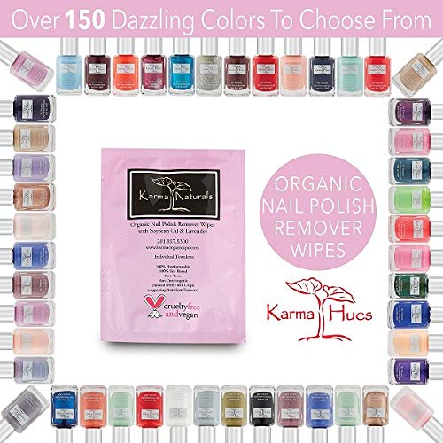 Organic Nail Polish Remover Wipes - 10 Pack | Non-Toxic, Vegan & Cruelty-Free | Nail Strengthener & Treatment for Healthy Nails | Perfect for Travel, Manicures & At-Home Nail Care