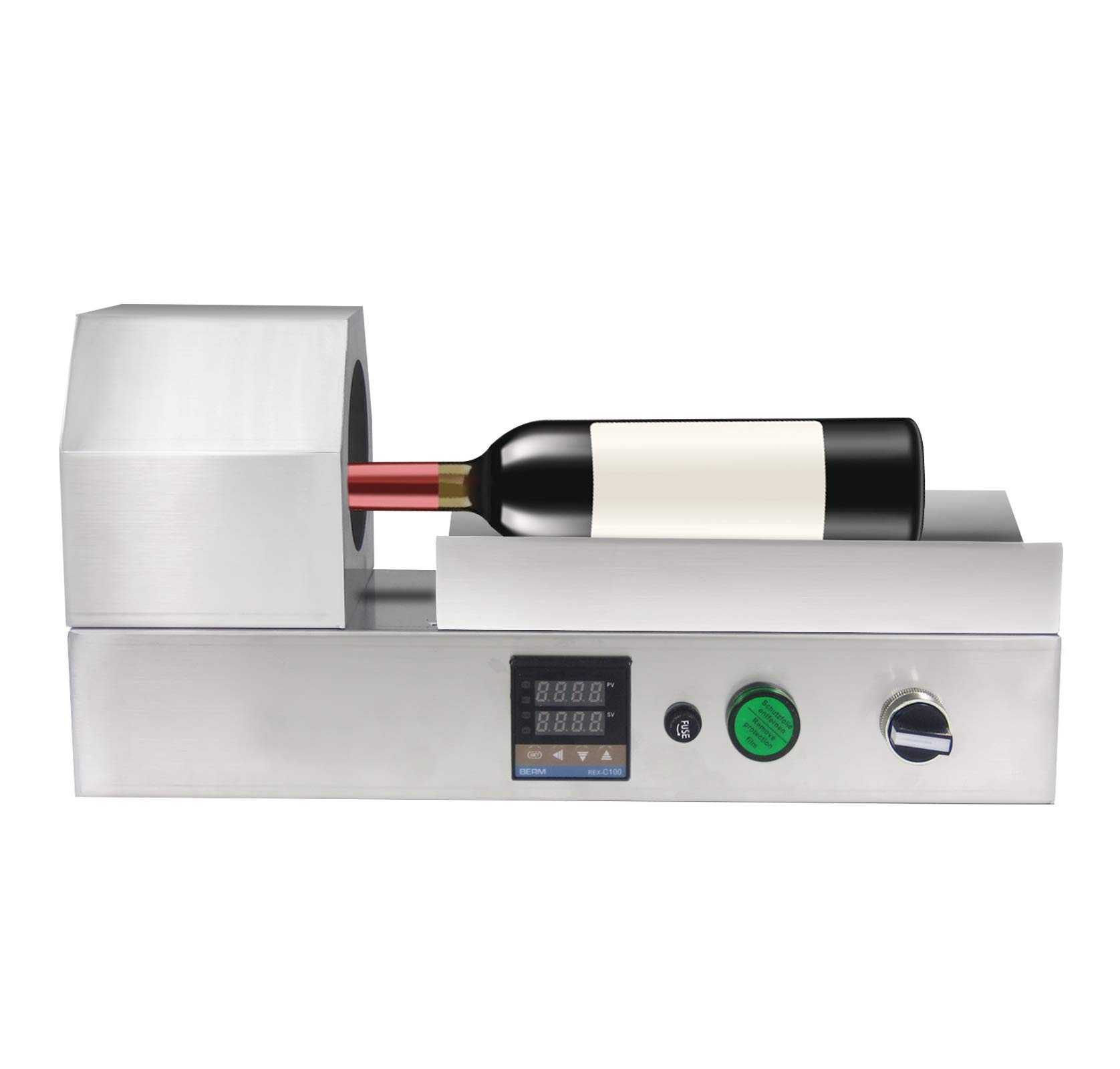 Electric PVC Capsule Shrinking Machine for Wine Bottles - 110V Thermostatic Digital Heat Shrinker with SS Body, Fits 70mm Capsules - Perfect for Home Brewing, Winemaking & Professional Bottling