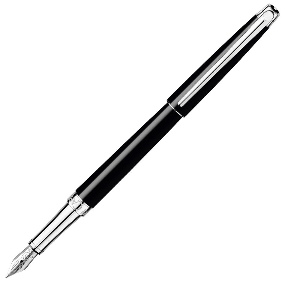 Premium Caran d'Ache Leman Slim Ebony Fountain Pen - Luxury Writing Instrument for Professionals & Collectors - Perfect for Business Signatures, Journaling & Gift Giving