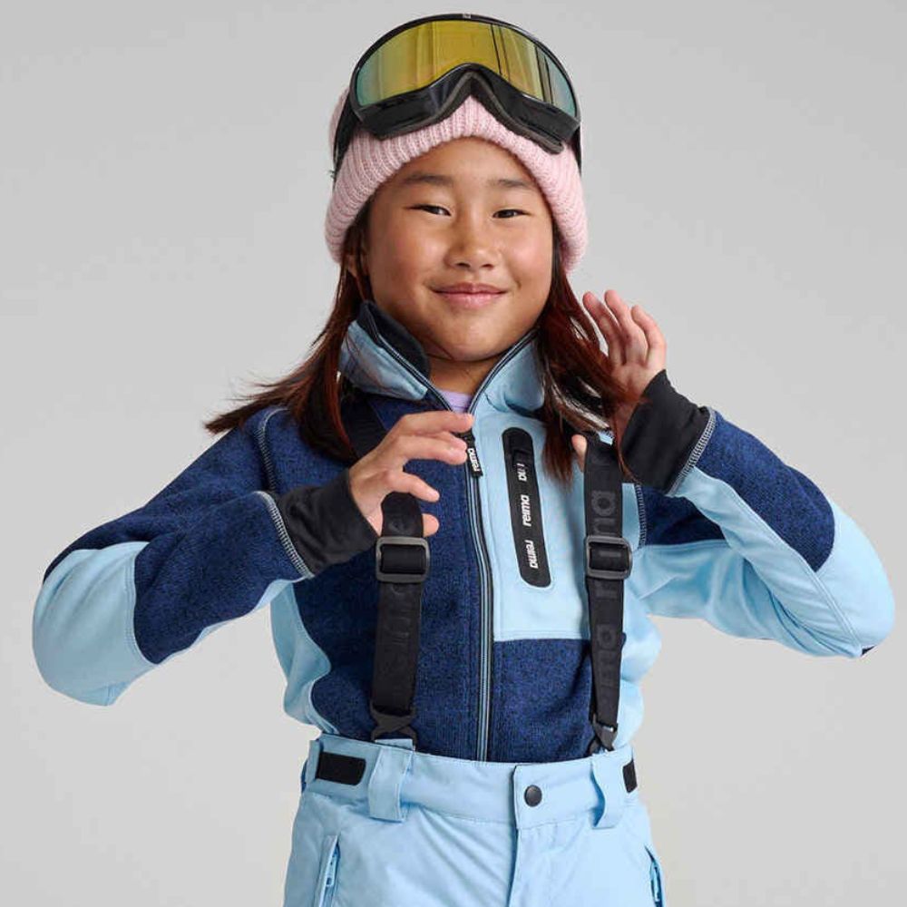 Reima Fleece Jacket for Girls - Laskien Soft Fleece Coat in Jeans Blue - Warm & Cozy Winter Outerwear for Outdoor Play & School Activities
