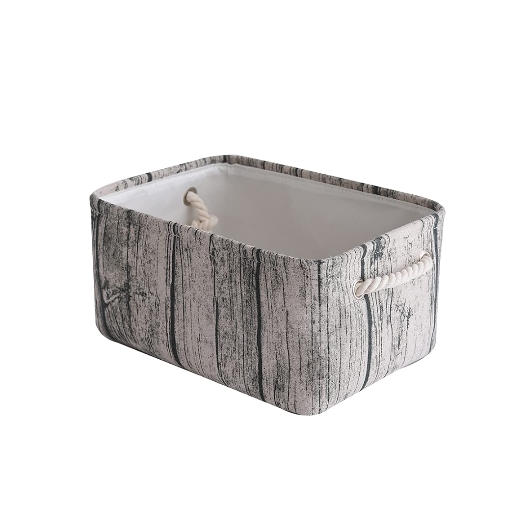 Foldable Fabric Storage Bins with Rope Handles - Large 14x10x7 Inch Organizer Baskets for Shelves, Closet, Toys & Home Decor | Perfect for Kids Room, Nursery & Gift Giving