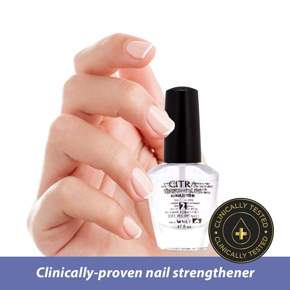 Nail Tek CITRA 2 Nail Strengthener for Soft & Peeling Nails - Daily Nail Treatment to Condition, Improve & Protect - 2 Pack - Perfect for Weak, Brittle Nails at Home or Salon Care