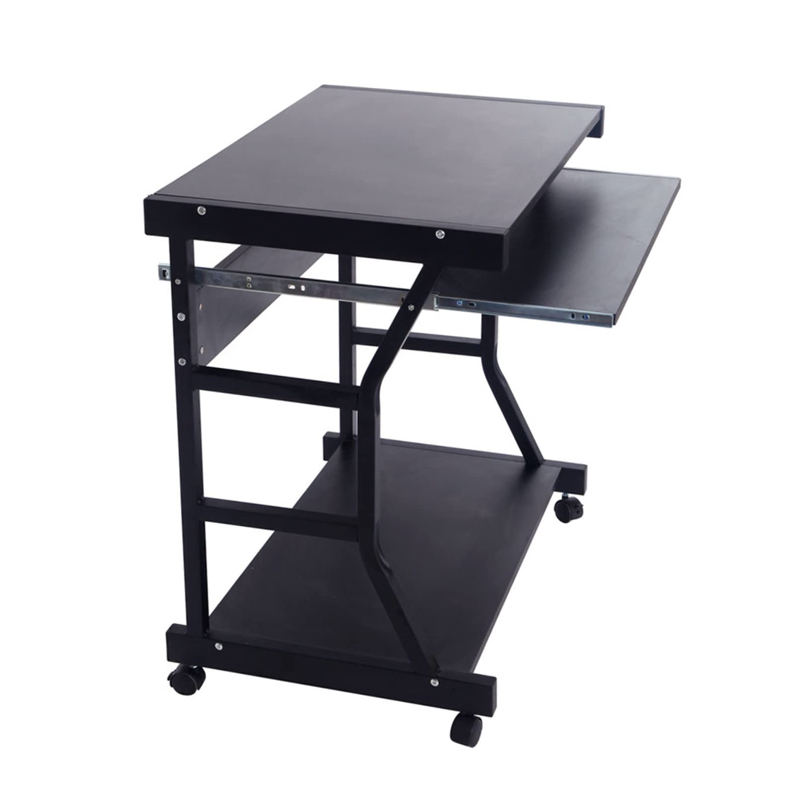 DAMML 4-Wheel Mobile Computer Desk - Black Home Office Desk for Small Spaces | Perfect for Study & Work