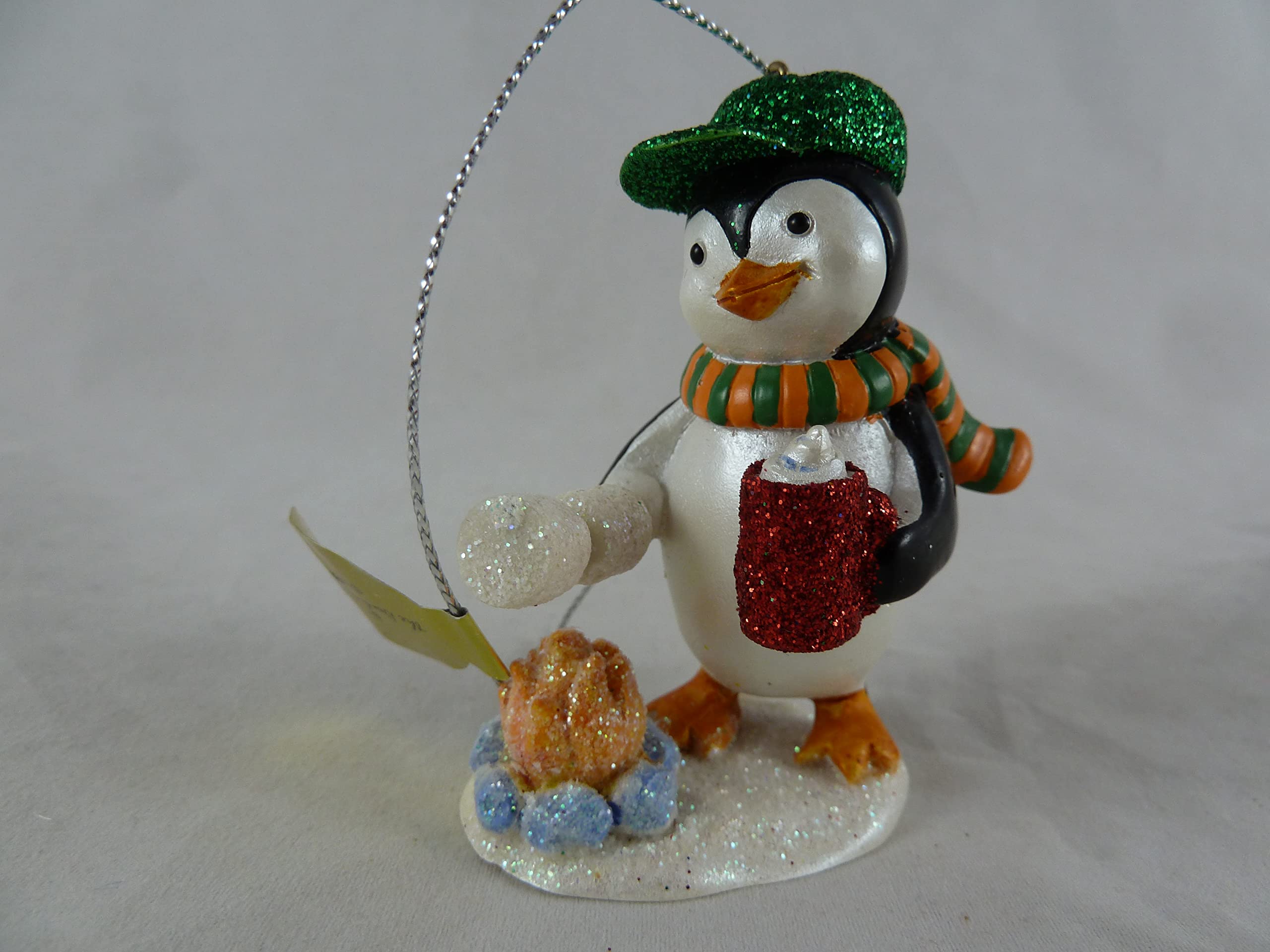 Danbury Mint Playful Penguins Christmas Ornament - Cute Penguin Drinking Hot Chocolate & Roasting Marshmallows - Perfect for Holiday Tree Decor, Gift Giving & Winter Home Decor