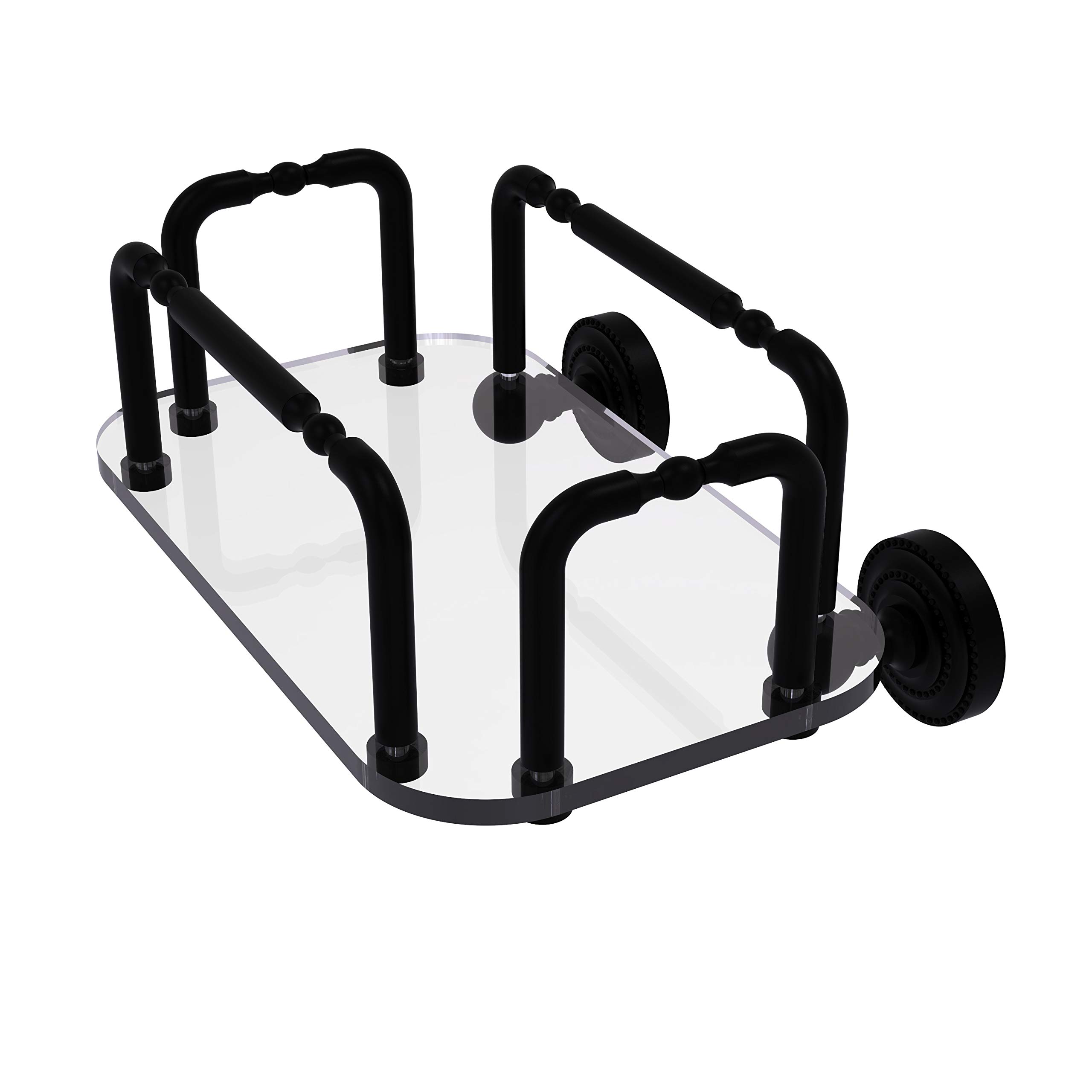 Allied Brass GT-2-DT-BKM Matte Black Wall Mounted Bathroom Towel Holder - Perfect for Guest Bathrooms, Powder Rooms & Luxury Home Decor