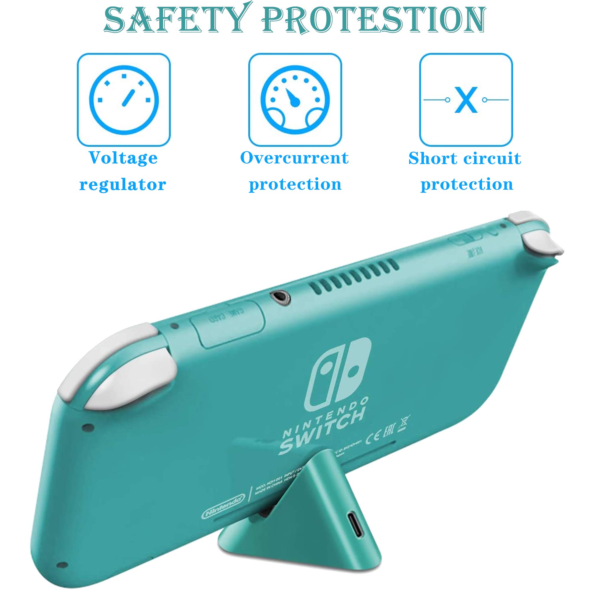Nintendo Switch Lite Charging Dock - Fast Charging Stand Station for Nintendo Switch & Switch Lite (Green) - Perfect for Gaming at Home or Travel