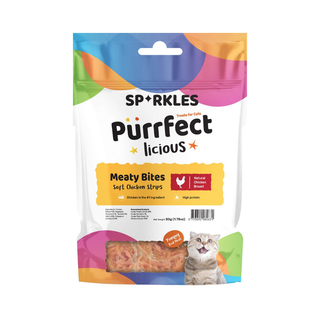 Sparkles Purrfectlicious Cat Treats - Crunchy & Creamy Bites with Real Meat, 12 Natural Flavors, Freeze-Dried & Grain-Free | Perfect for Training, Rewards & Snack Time