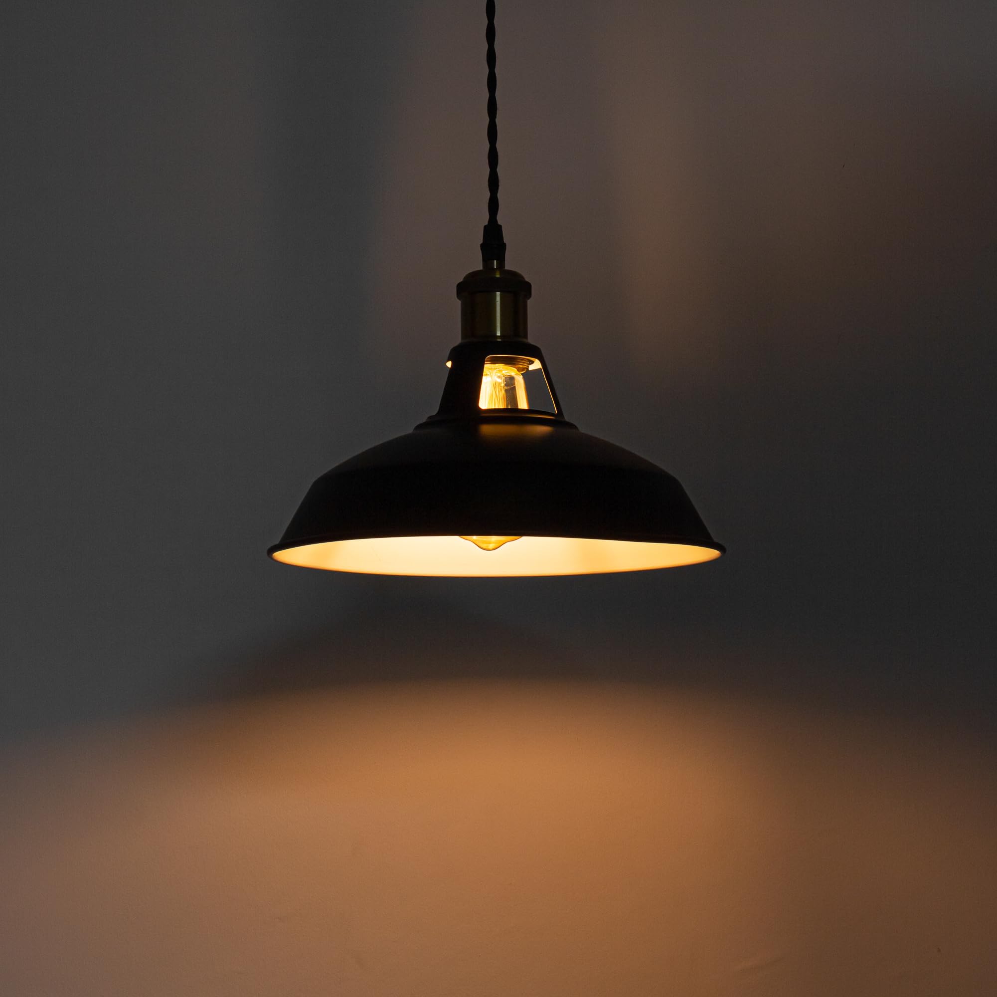 Modern J-Type Track Lighting Pendants - Gold/Bronze Finish with Iron Black Shade, E26 Socket - Adjustable Kitchen Island Lighting for Dining Room, Bar & Retail Spaces