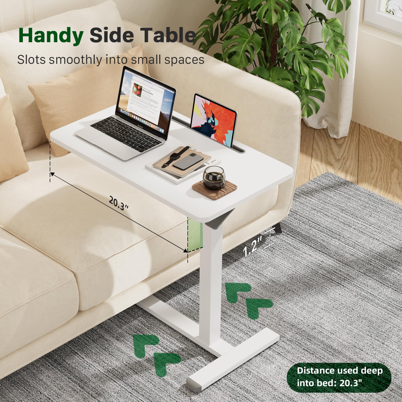 Adjustable Mobile Standing Desk with Wheels - 27.5