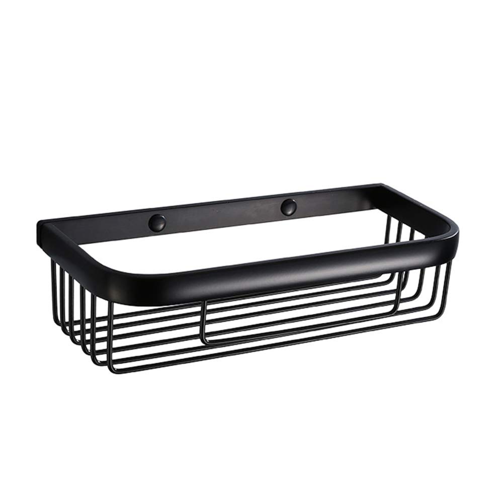 Yardwe Wall Mounted Shower Caddy Basket - Rustproof Wire Organizer Shelf for Bathroom, 28.5cm Black - Holds Shampoo, Conditioner, Soap & Beauty Products - Perfect for Shower Organization, Small Space Storage & Makeup Display