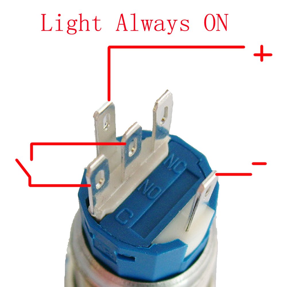 19mm 12V 5A Red LED Angel Eye Power Symbol Metal Push Button Toggle Switch with Socket Plug - Perfect for Car, Truck, Motorcycle & Marine Dashboard Controls