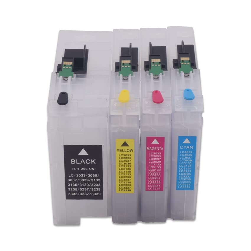 Bro DCP-J1100DW MFC-J1300 J1100 J1300 Printer LC3333 Refill Ink Cartridge with Chip - High-Quality Replacement Parts for Home & Office Printing