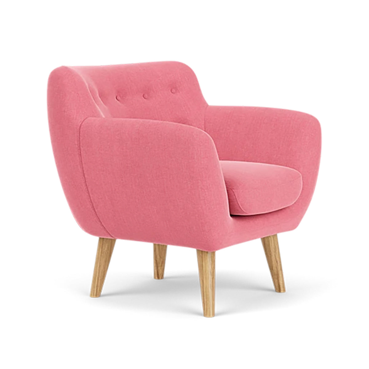 Anne Fabric Armchair - Modern Upholstered Accent Chair for Living Room, Bedroom & Office - Comfortable Lounge Chair with Sturdy Wooden Legs (Perfect for Reading, Relaxing & Home Decor)