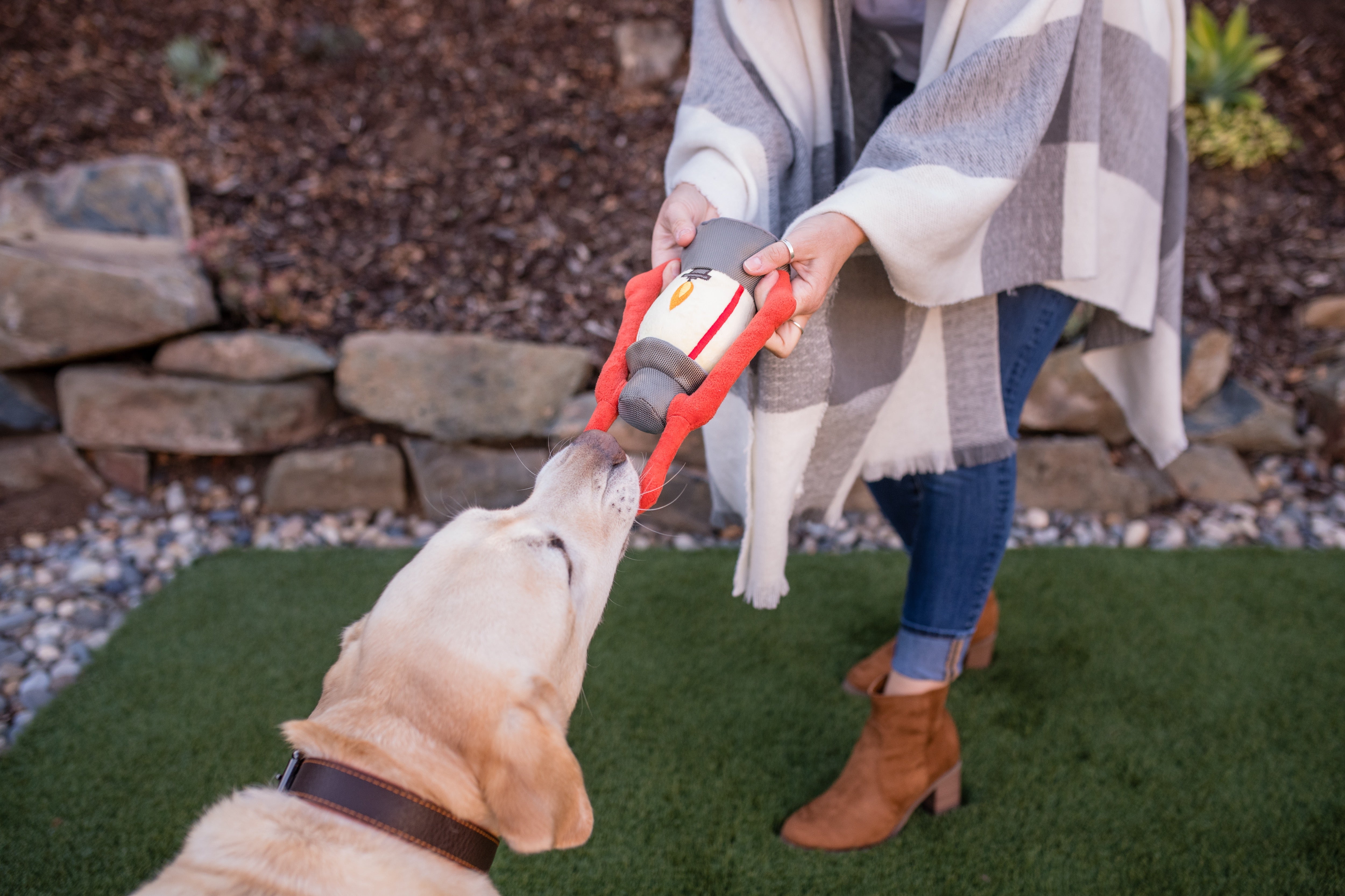 Camp Corbin™ Dog Plush Toy with Flashlight - Interactive Chew Toy for Small & Large Dogs - Perfect for Playtime, Training & Outdoor Adventures