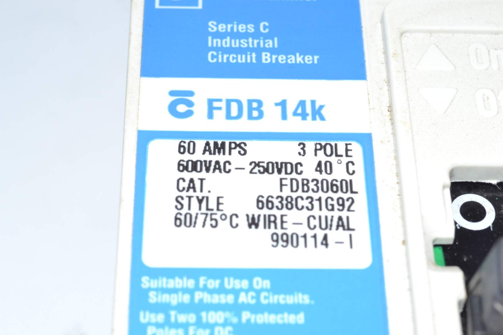 Eaton Cutler-Hammer Westinghouse FDB3060L Circuit Breaker - UL Tested & Certified for Home & Industrial Electrical Safety