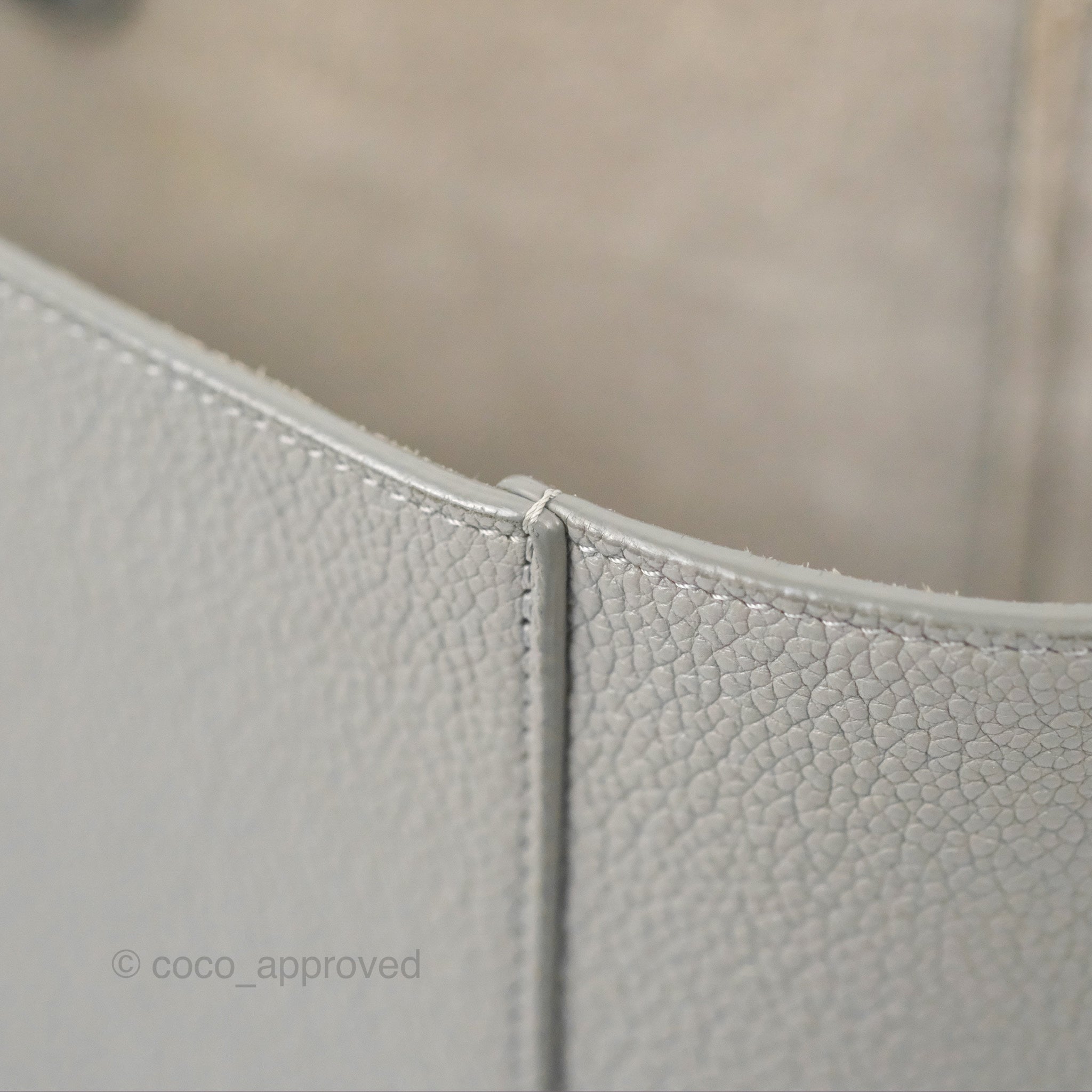 Celine Sangle Bucket Bag in Grey Grained Calfskin Leather - Luxury Crossbody Shoulder Bag for Women, Perfect for Work, Travel & Everyday Use