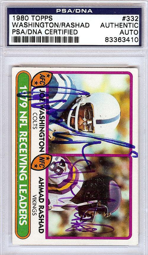 Ahmad Rashad & Joe Washington Autographed 1980 Topps Football Card #332 PSA/DNA Certified #83363410 - Rare Collectible for Sports Memorabilia Fans & Vintage NFL Enthusiasts