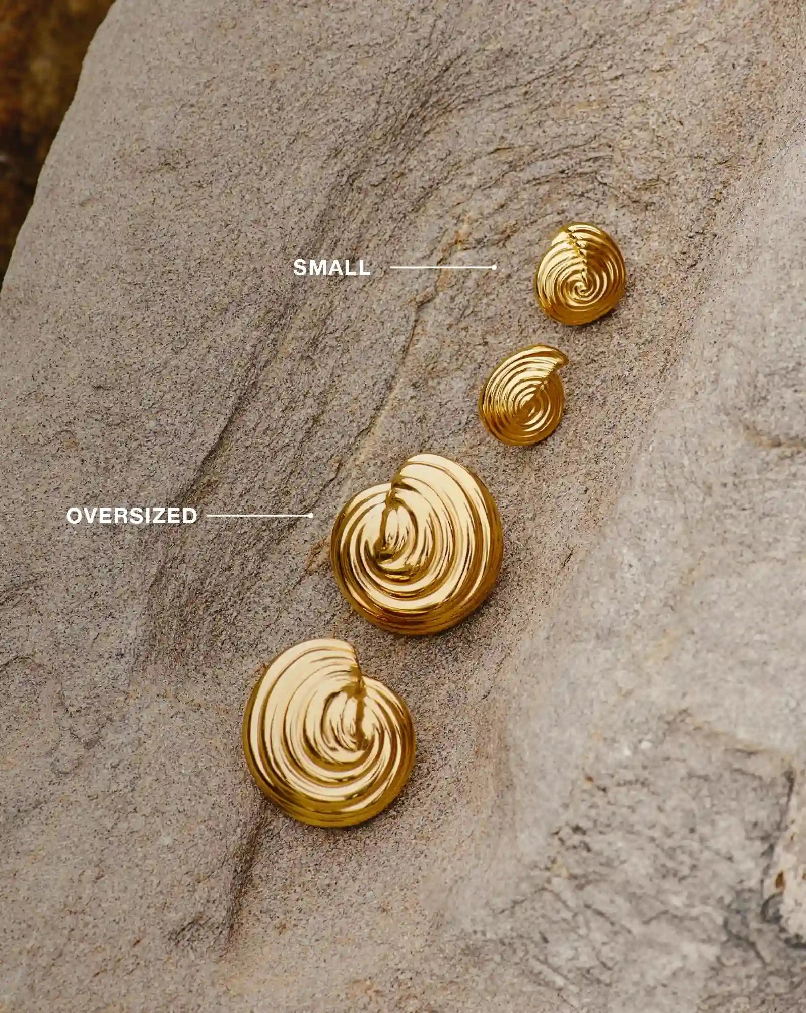 18k Gold Plated Spiral Small Stud Earrings for Women - Minimalist Elegant Jewelry for Everyday Wear, Parties & Gifts