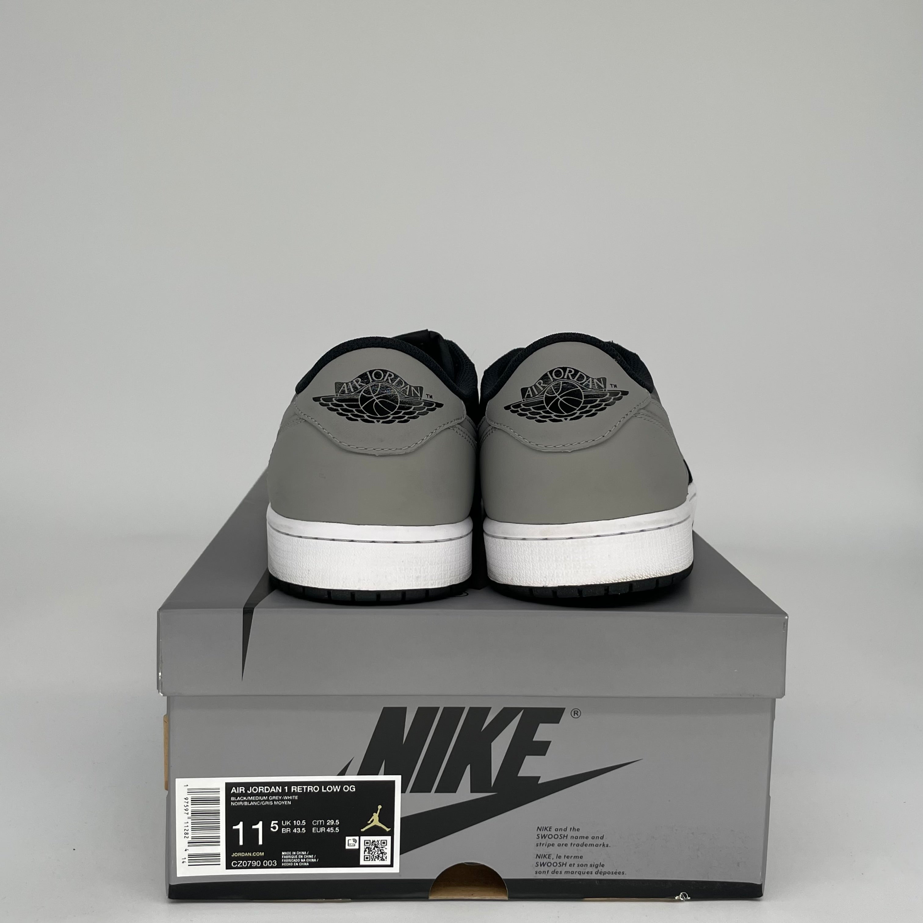 Original Air Jordan 1 Low Shadow Men's Basketball Shoes Size 11.5 - CZ0790-003 | Casual Streetwear & Sneaker Collection for Urban Fashion
