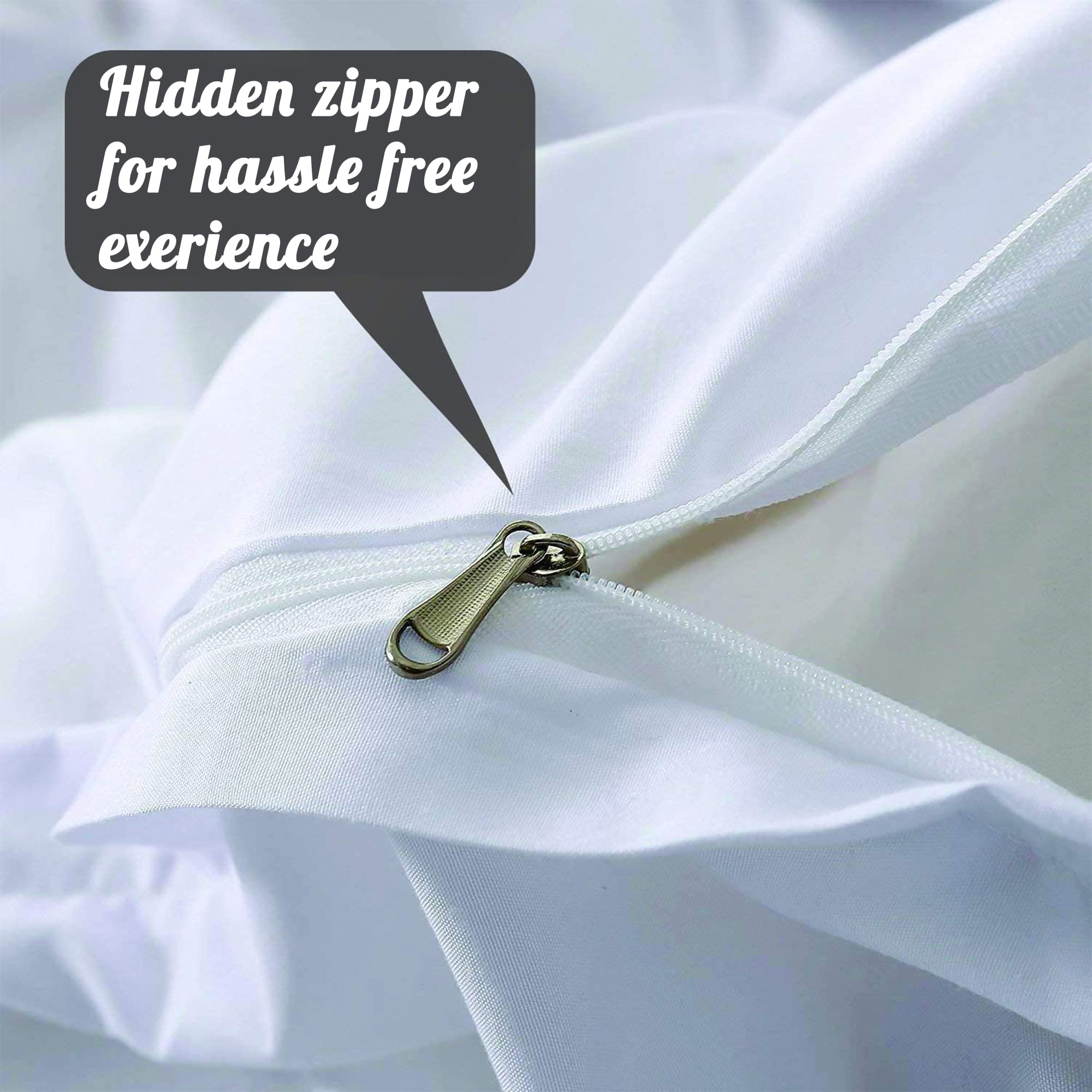 Premium 800 Thread Count 100% Egyptian Cotton Oversized King Duvet Cover Set - Pinch Pleated Design, Silky Soft & Breathable with Zipper Closure, Includes 1 Duvet Cover & 2 Pillow Shams (White) - Perfect for Luxury Bedrooms, Guest Rooms & Hotel-Style Comfort