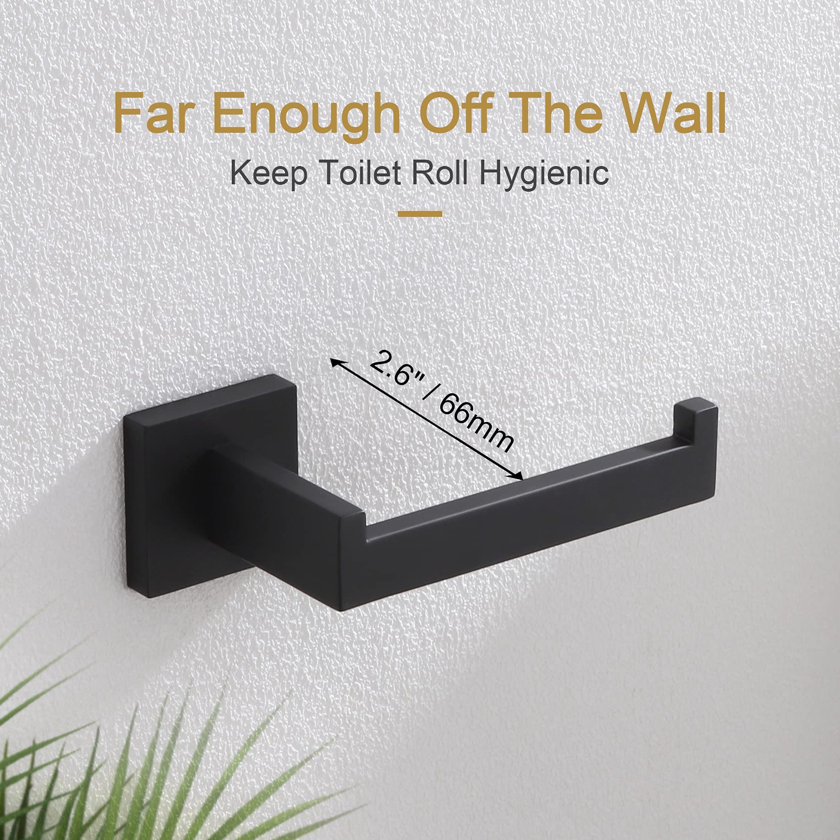 KOKOSIRI 3-Tier Ladder Bathroom Towel Bar & Toilet Paper Holder Set - Matte Black Space-Saving Organizer for Bathroom, Toilet, and Guest Room Storage (B5006BK-L24+B2003BK)