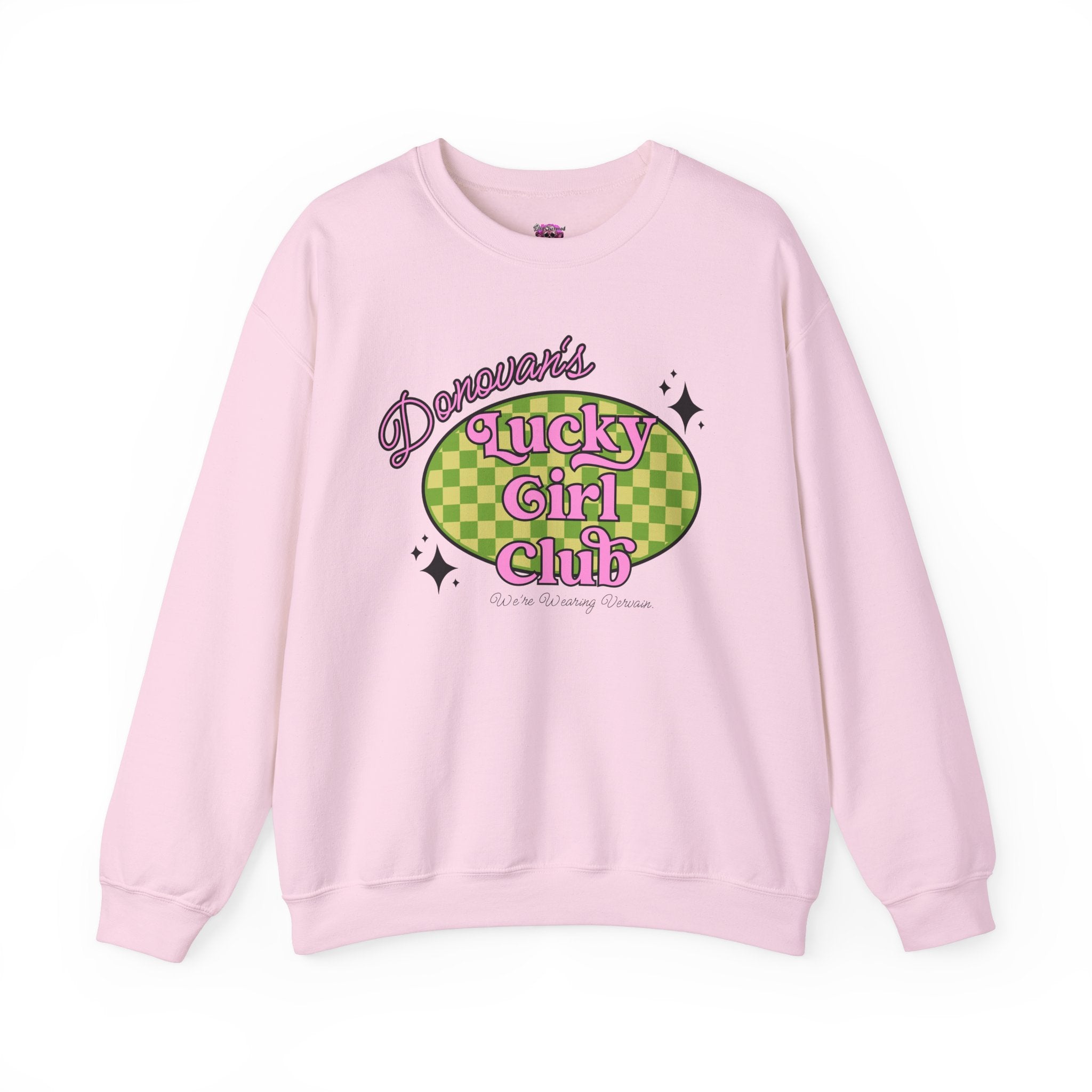 Donovan's Lucky Girl Club Crewneck Sweatshirt - Trendy Women's Pullover for Casual Wear, Street Style & Everyday Comfort
