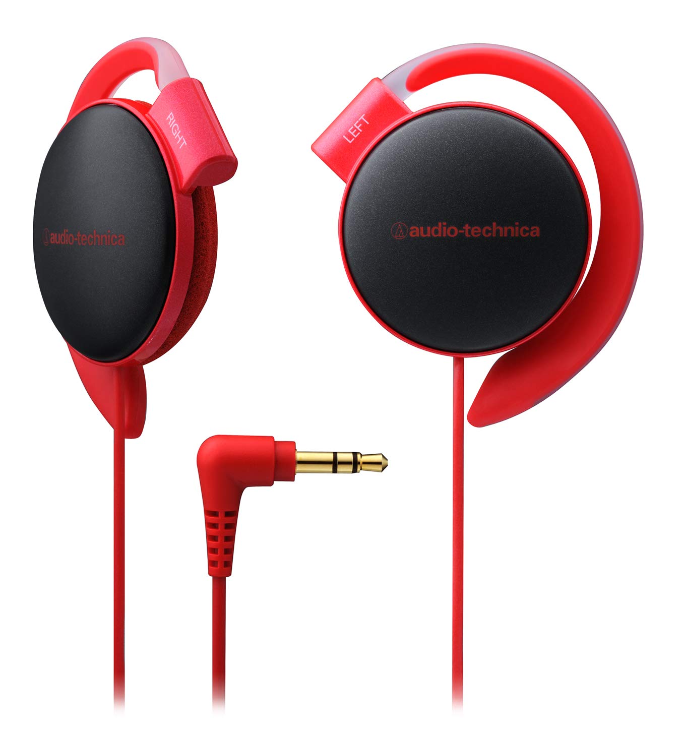 Audio Technica ATH-EQ500 RD Red Ear-Fit Headphones - High-Quality Sound, Comfortable Fit (Japan Import) | Perfect for Music, Gaming & Travel
