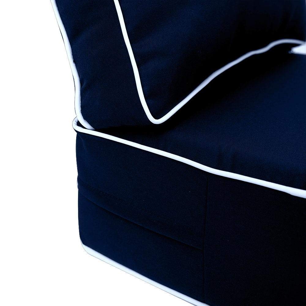 Prolinemax Contrast Piped Trim Large 26x30x6 Deep Seat Back Cushion Slip Cover Set AD101 - Perfect for Sofa, Loveseat & Sectional Furniture Protection & Style Upgrade