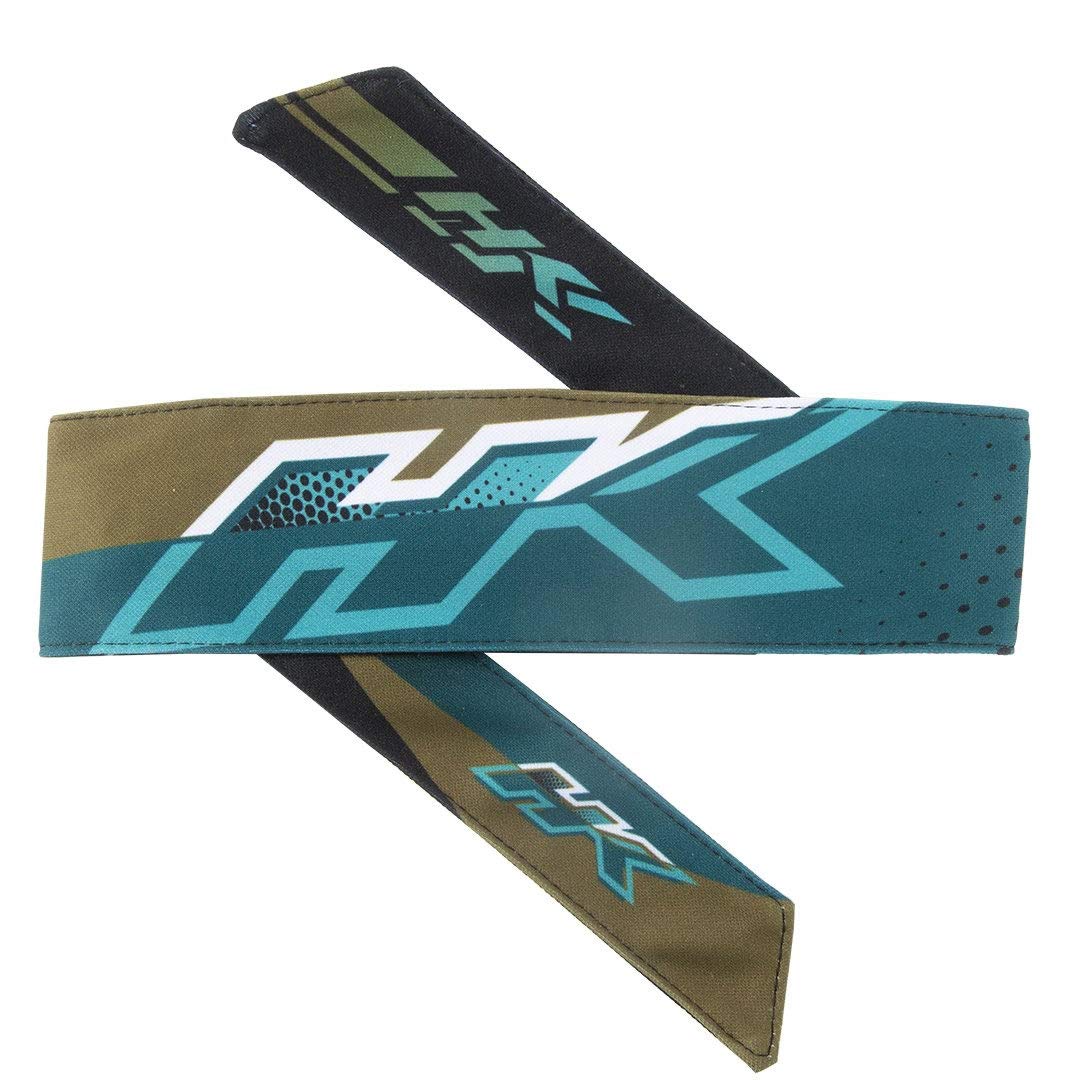 HK Army Headbands (Retro Edge Aqua/Gold) - Premium Sweat Absorbing Sports Headband for Paintball, Basketball & Running - Comfortable & Stylish Unisex Design