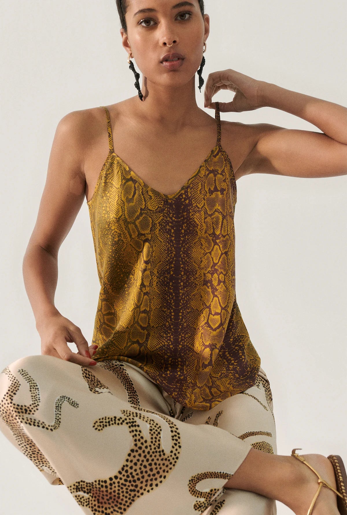Bias Cut Cami Top in Snake Print - Sexy & Stylish for Night Out or Date Night