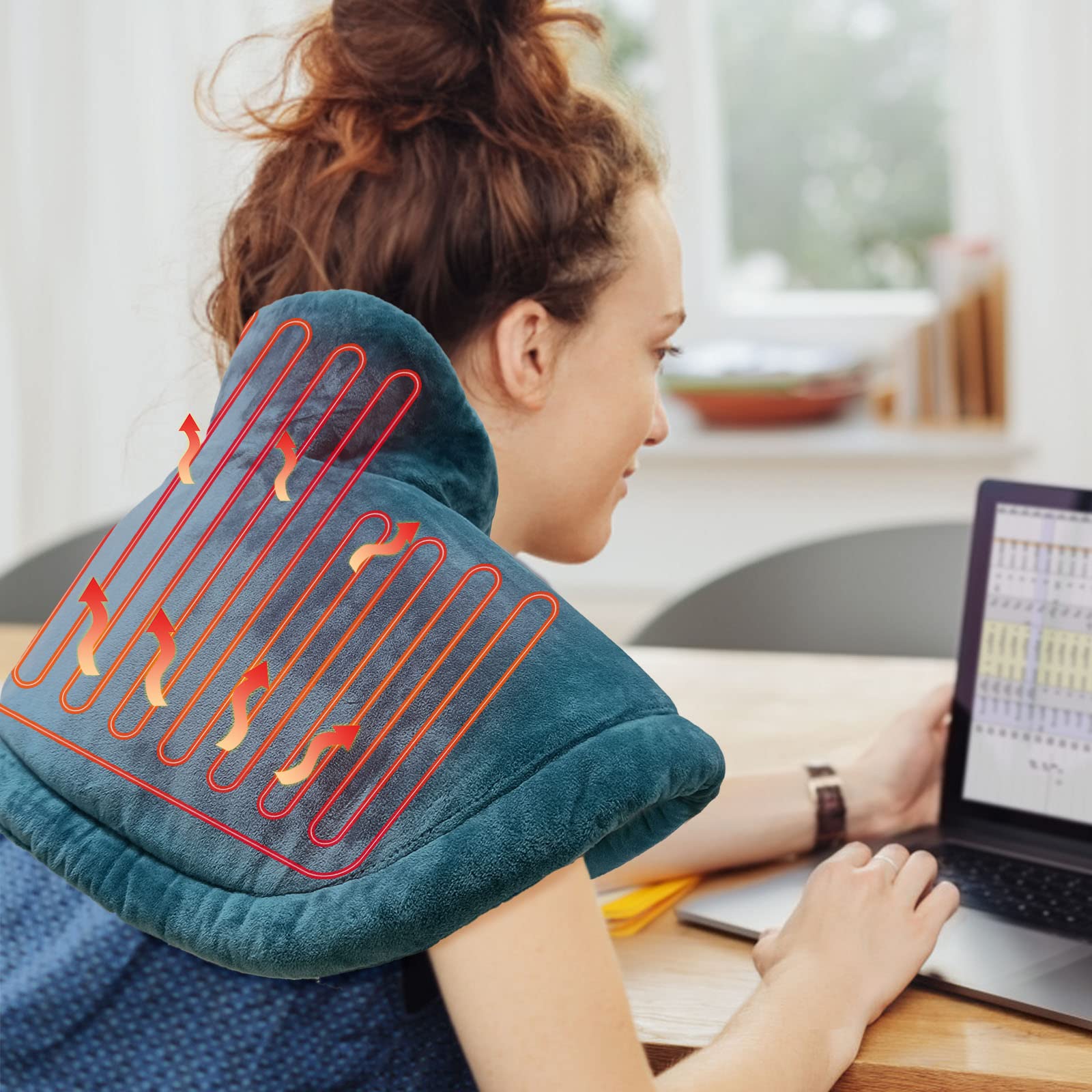 Electric Heating Pad for Neck & Shoulder Pain Relief - 3 Heat Settings, Auto Shut Off, Machine Washable (20