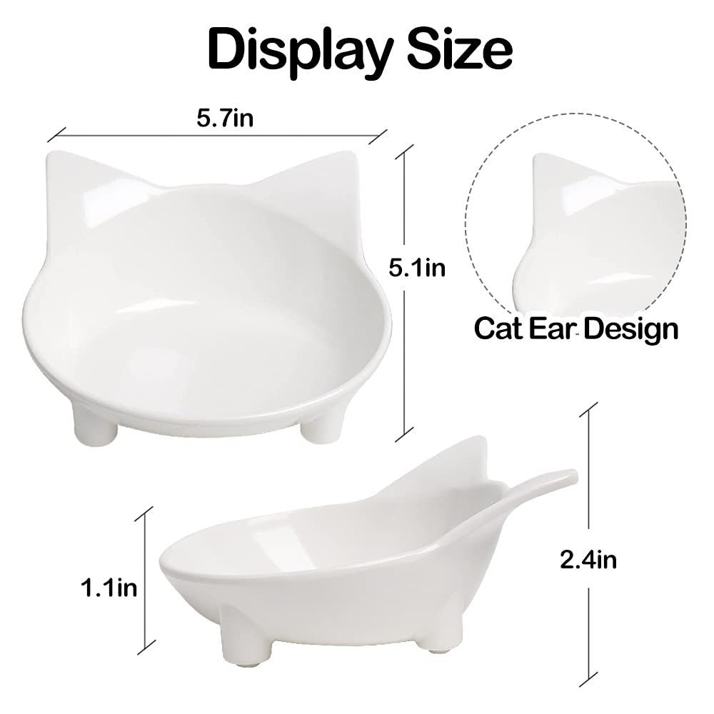 Skrtuan Non-Slip Wide Shallow Pet Food Bowl - Cat & Dog Dish for Whisker Fatigue Relief, Safe Food-Grade Ceramic Bowl for Puppies, Kittens & Rabbits - Perfect for Mealtime Comfort in Homes with Multiple Pets